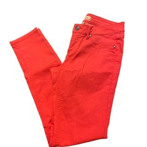 Bright orange/pink jeans